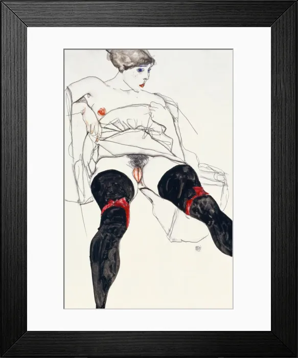 Framed Print : Woman with Black Stockings Framed Print : Woman with Black Stockings