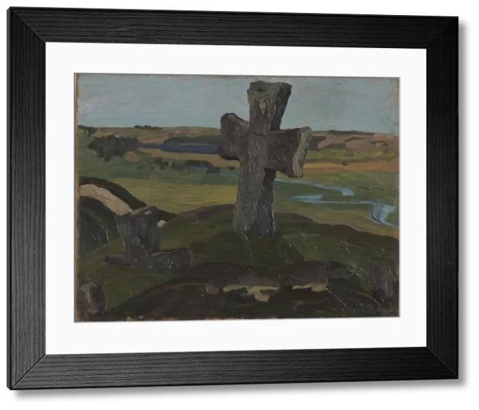 Framed Print : Izborsk. Truvors Cross
