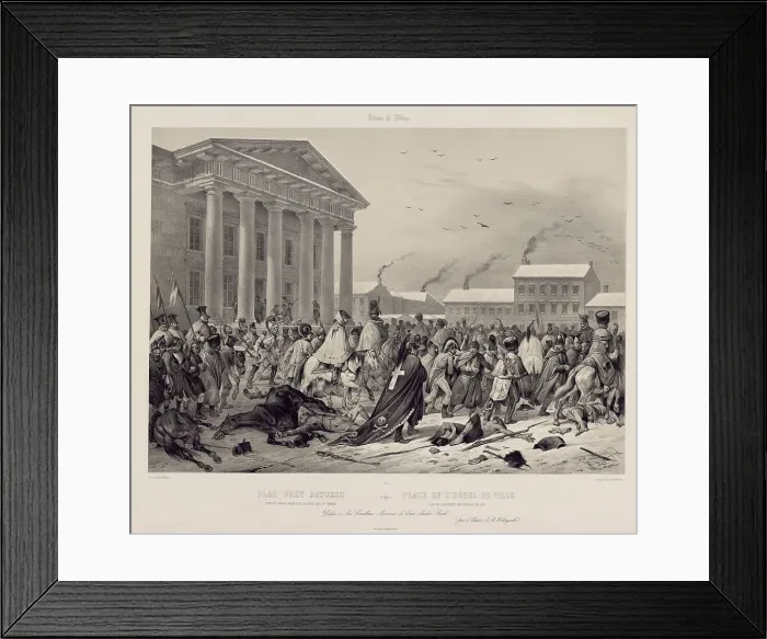 Framed Print : Flight of the French army through Vilnius Framed Print : Flight of the French army through Vilnius