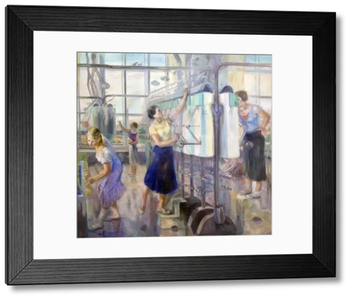 Framed Print : Womens workshop at the Sevkabel Factory Framed Print : Womens workshop at the Sevkabel Factory