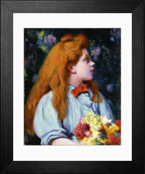Framed Print : Girl with flowers Framed Print : Girl with flowers