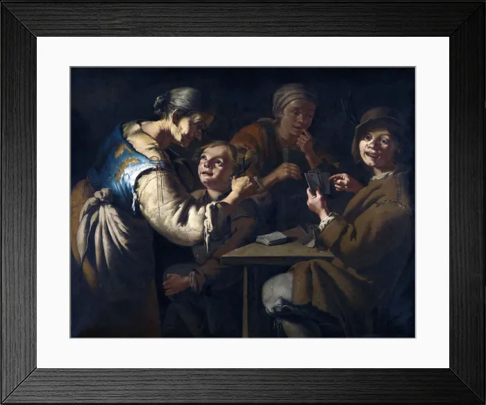 Framed Print : Woman cutting a baby boys hair Framed Print : Woman cutting a baby boys hair