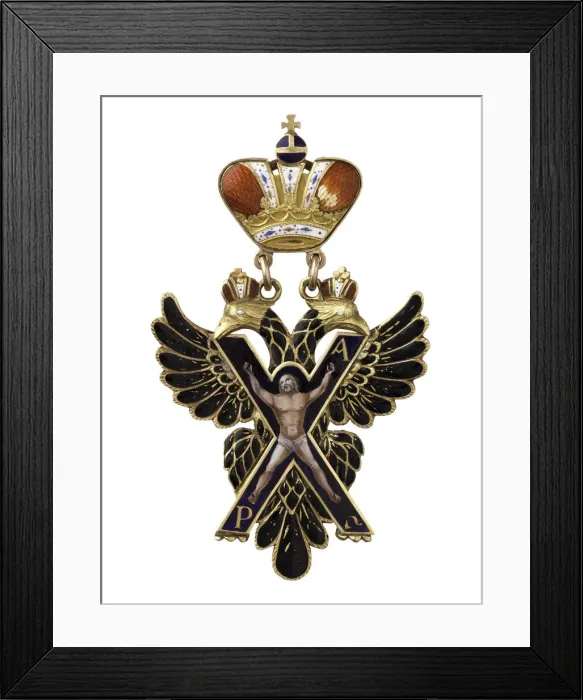 Framed Print : Badge of the Order of St. Andrew the Apostle the First-Called Framed Print : Badge of the Order of St. Andrew the Apostle the First-Called