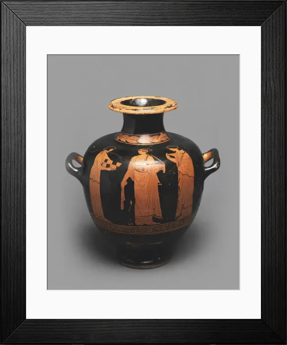 Framed Print : Hydria (Kalpis) with a Depiction of a Scene in Gynaeceum. Attic pottery Framed Print : Hydria (Kalpis) with a Depiction of a Scene in Gynaeceum. Attic pottery