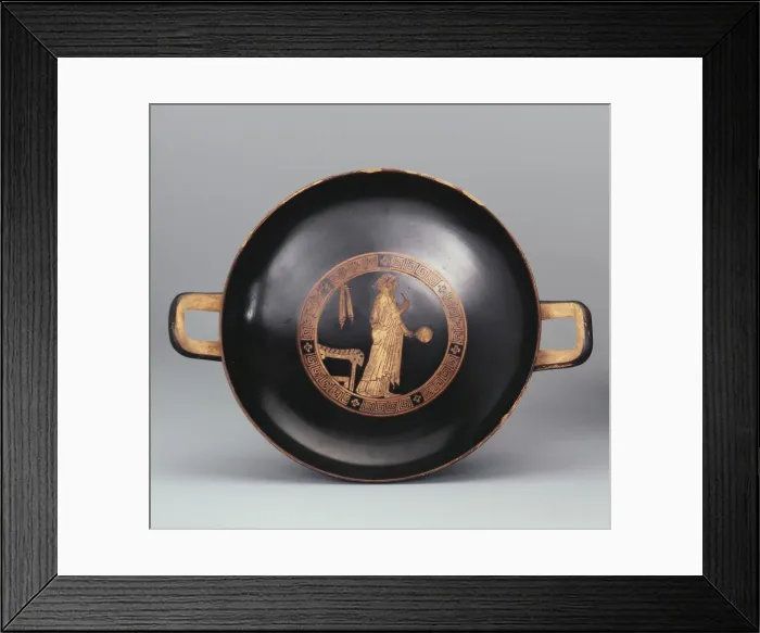 Framed Print : Kylix. A Woman with a Mirror. Attic pottery Framed Print : Kylix. A Woman with a Mirror. Attic pottery