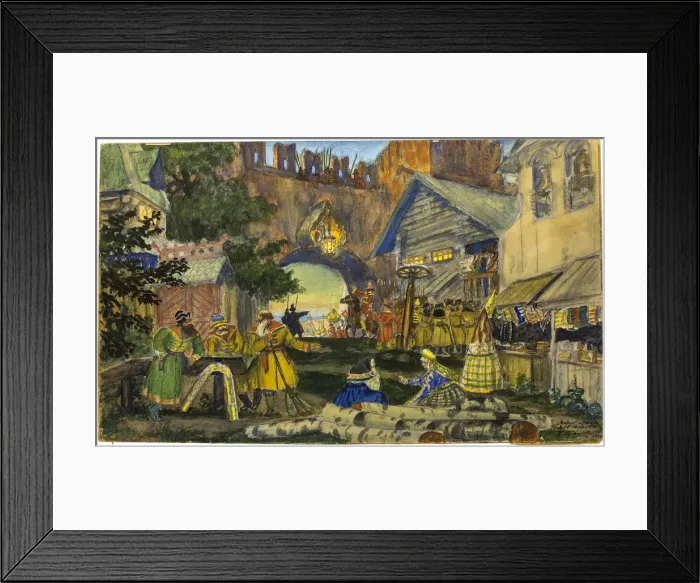 Framed Print : Stage design for the theatre play The Voyevoda (A Dream on the Volga) by Alexander Ostrovsky Framed Print : Stage design for the theatre play The Voyevoda (A Dream on the Volga) by Alexander Ostrovsky