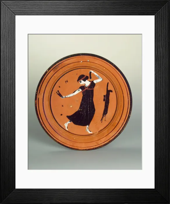 Framed Print : Plate with a dancing girl. Attic pottery Framed Print : Plate with a dancing girl. Attic pottery