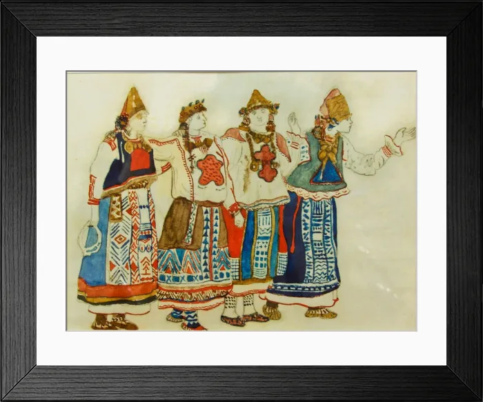 Framed Print : Costume design for the opera Snow Maiden by N. Rimsky-Korsakov Framed Print : Costume design for the opera Snow Maiden by N. Rimsky-Korsakov