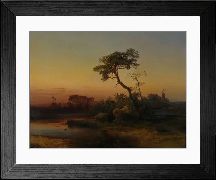 Framed Print : Landscape with Pine tree Framed Print : Landscape with Pine tree