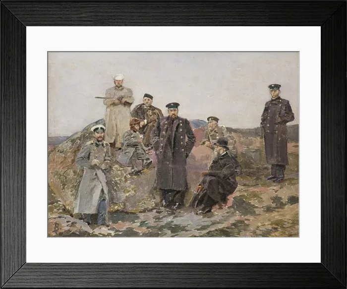 Framed Print : Group portrait of Savva Mamontov, Sergei Witte with the railway engineers Framed Print : Group portrait of Savva Mamontov, Sergei Witte with the railway engineers