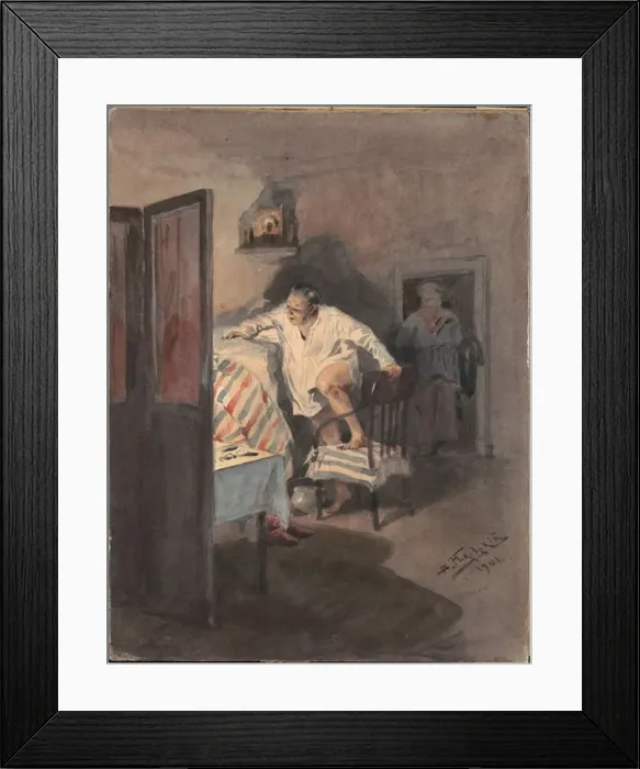 Framed Print : Chichikov at the house of Korobochka. Illustration for the novel Dead Souls by N. Gogol Framed Print : Chichikov at the house of Korobochka. Illustration for the novel Dead Souls by N. Gogol