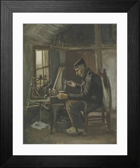 Framed Print : Man Winding Yarn Framed Print : Man Winding Yarn