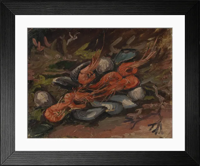 Framed Print : Prawns and Mussels Framed Print : Prawns and Mussels