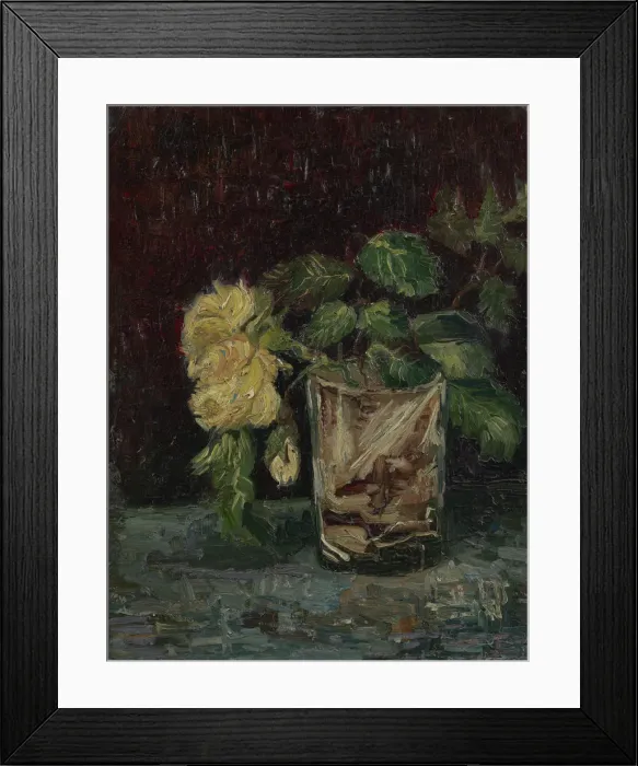Framed Print : Glass with Yellow Roses Framed Print : Glass with Yellow Roses