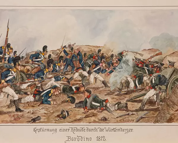 The storming of a Redoubt by the Wurttemberg troops. Borodino 1812