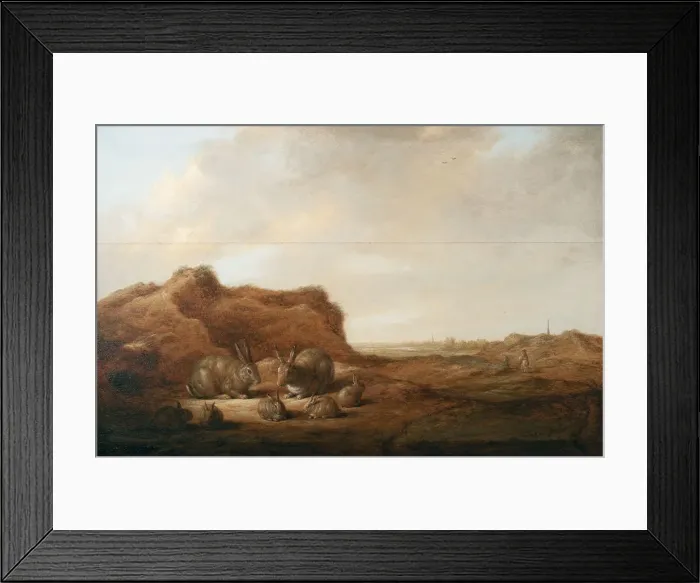 Framed Print : Landscape with rabbits Framed Print : Landscape with rabbits