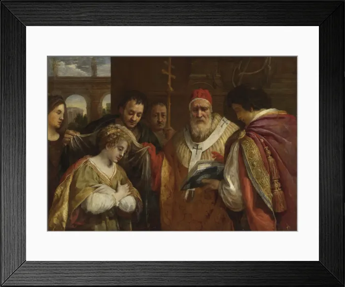 Framed Print : Saint Domitilla Receiving the Veil from Pope Clement I Framed Print : Saint Domitilla Receiving the Veil from Pope Clement I