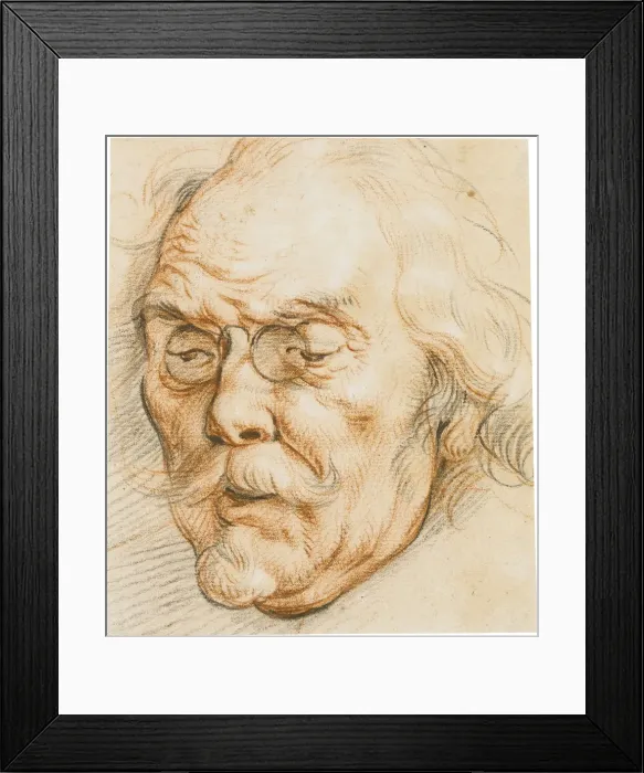 Framed Print : Head of an Elderly Man wearing glasses Framed Print : Head of an Elderly Man wearing glasses