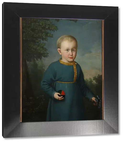 Portrait of Vasily Engelhardt (1814-1868) as child, with Ball