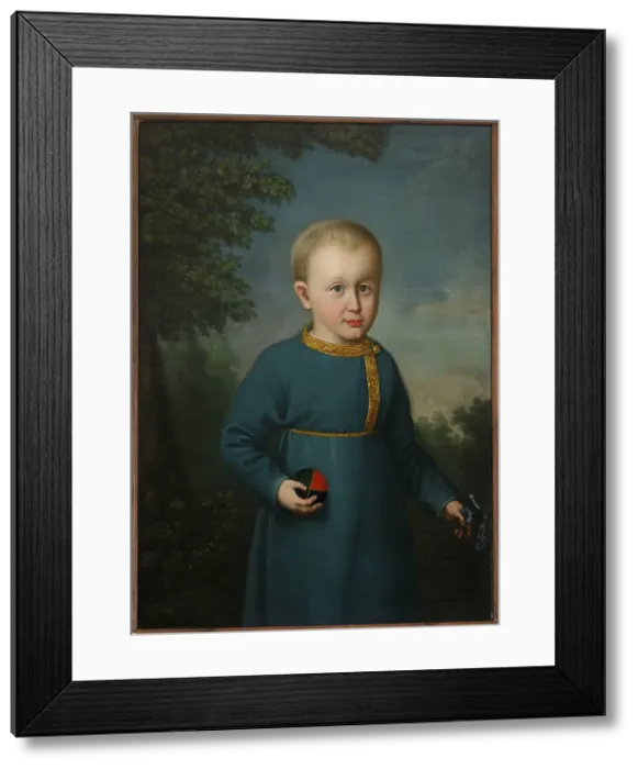 Framed Print : Portrait of Vasily Engelhardt (1814-1868) as child, with Ball Framed Print : Portrait of Vasily Engelhardt (1814-1868) as child, with Ball