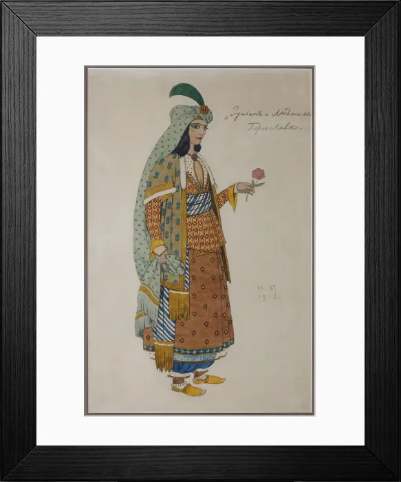 Framed Print : Costume design for the opera Ruslan and Lyudmila by M. Glinka Framed Print : Costume design for the opera Ruslan and Lyudmila by M. Glinka