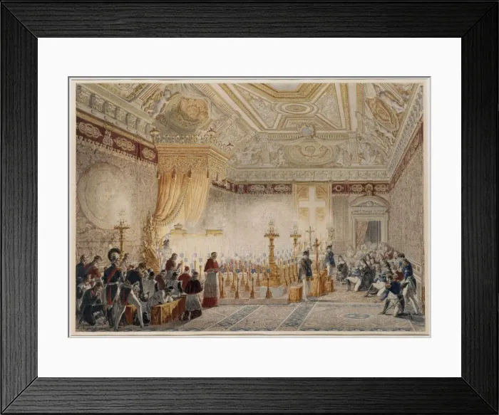 Framed Print : Chapelle Ardente of Louis XVIII at the throne room of the Tuileries on September 1824 Framed Print : Chapelle Ardente of Louis XVIII at the throne room of the Tuileries on September 1824