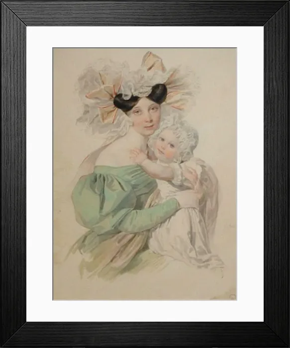 Framed Print : Portrait of Maria Trofimovna Pashkova (1819-1892), nee Countess von Baranov, with daughter Alexandra Framed Print : Portrait of Maria Trofimovna Pashkova (1819-1892), nee Countess von Baranov, with daughter Alexandra