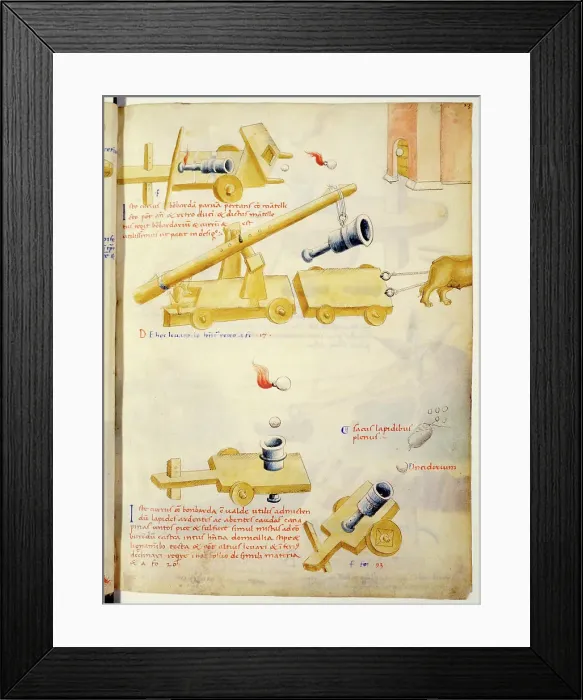 Framed Print : A firearm. Illustration from De rebus militaribus, De machinis by Mariano Taccola Framed Print : A firearm. Illustration from De rebus militaribus, De machinis by Mariano Taccola