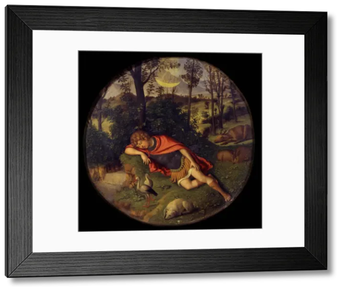 Framed Print : Sleeping Endymion, 1505-1508. Artist: Cima da Conegliano, Giovanni Battista (ca. 1459-1517) Framed Print : Sleeping Endymion, 1505-1508. Artist: Cima da Conegliano, Giovanni Battista (ca. 1459-1517)