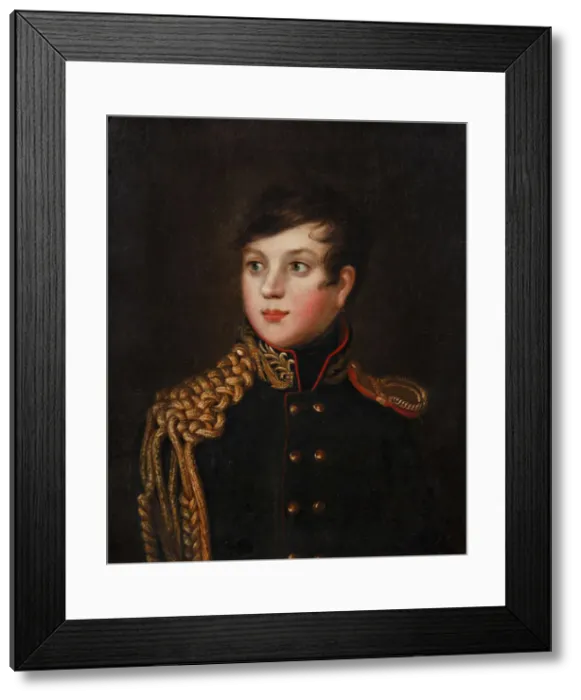 Framed Print : Portrait of Prince Alexander Pavlovich Stroganov (1795-1814), ca 1812. Artist: Svintsov, S. S. (active 1810s) Framed Print : Portrait of Prince Alexander Pavlovich Stroganov (1795-1814), ca 1812. Artist: Svintsov, S. S. (active 1810s)