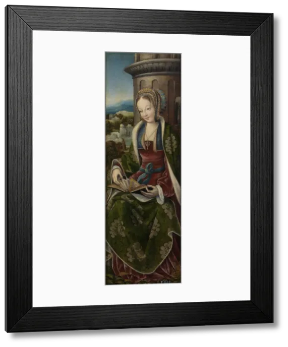 Framed Print : Triptych of the Holy Family with Music Making Angels. Right panel: Saint Barbara, ca 1510-1520. Artist: Master of Frankfurt (1460-ca. 1533) Framed Print : Triptych of the Holy Family with Music Making Angels. Right panel: Saint Barbara, ca 1510-1520. Artist: Master of Frankfurt (1460-ca. 1533)