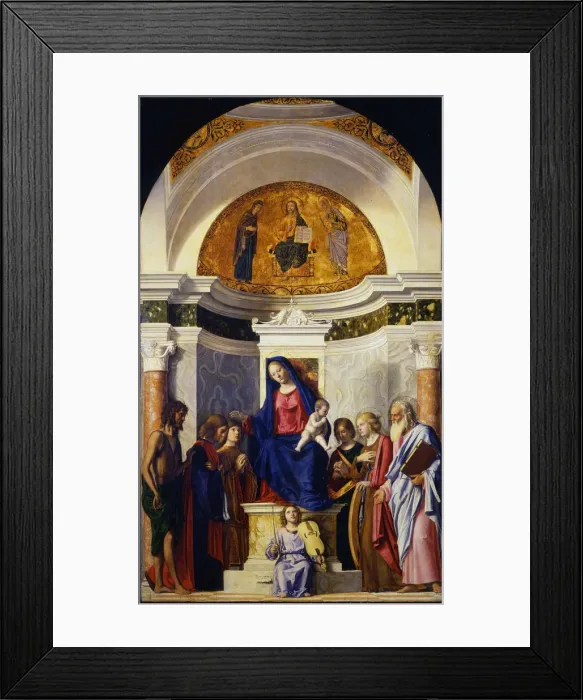 Framed Print : Virgin and Child with Saints John the Baptist, Cosmas and Damian, Catherine and Paul, ca 1506-1507. Artist: Cima da Conegliano, Giovanni Battista (ca. 1459-1517) Framed Print : Virgin and Child with Saints John the Baptist, Cosmas and Damian, Catherine and Paul, ca 1506-1507. Artist: Cima da Conegliano, Giovanni Battista (ca. 1459-1517)