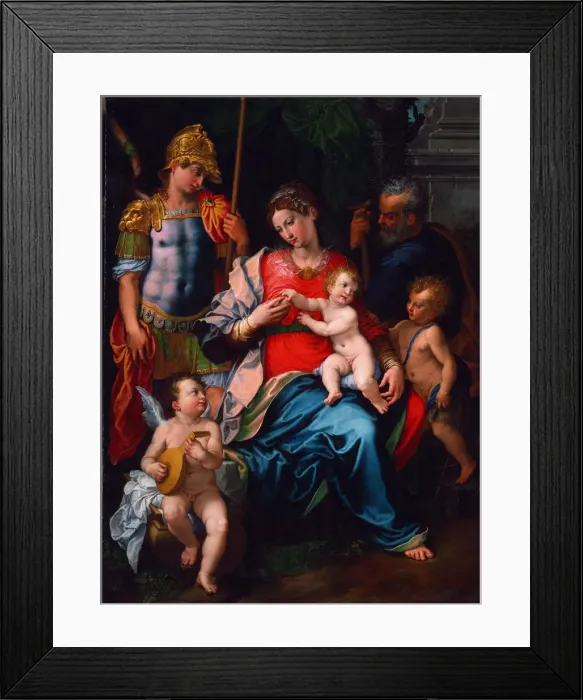 Framed Print : Virgin and Child with Saints John the Baptist, Michael the Archangel and Joseph, 1545. Artist: Sciolante da Sermoneta, Girolamo (1521-1575) Framed Print : Virgin and Child with Saints John the Baptist, Michael the Archangel and Joseph, 1545. Artist: Sciolante da Sermoneta, Girolamo (1521-1575)