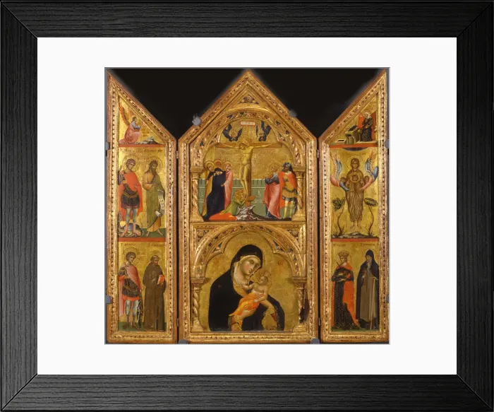 Framed Print : Portable altar, ca 1335. Artist: Veneziano, Paolo (ca 1330-ca 1360) Framed Print : Portable altar, ca 1335. Artist: Veneziano, Paolo (ca 1330-ca 1360)