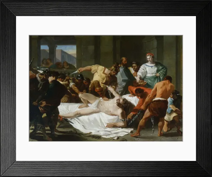 Framed Print : Delilahs Betrayal and Samsons Imprisonment by the Philistines, 1784. Artist: Giani, Felice (1758-1823) Framed Print : Delilahs Betrayal and Samsons Imprisonment by the Philistines, 1784. Artist: Giani, Felice (1758-1823)