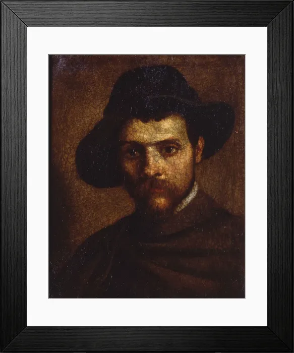 Framed Print : Self-portrait, 1593. Artist: Carracci, Annibale (1560-1609) Framed Print : Self-portrait, 1593. Artist: Carracci, Annibale (1560-1609)
