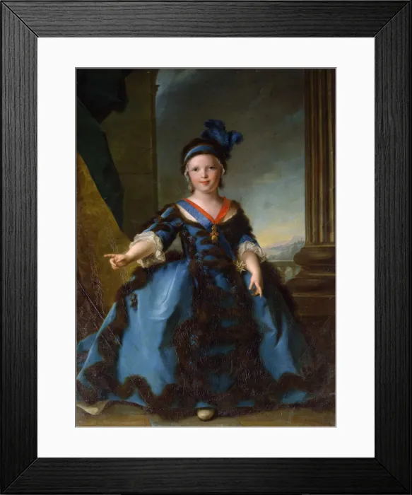 Framed Print : Portrait of Prince Louis Joseph Xavier, Duke of Burgundy (1751-1761). Artist: Nattier, Jean-Marc (1685-1766)
