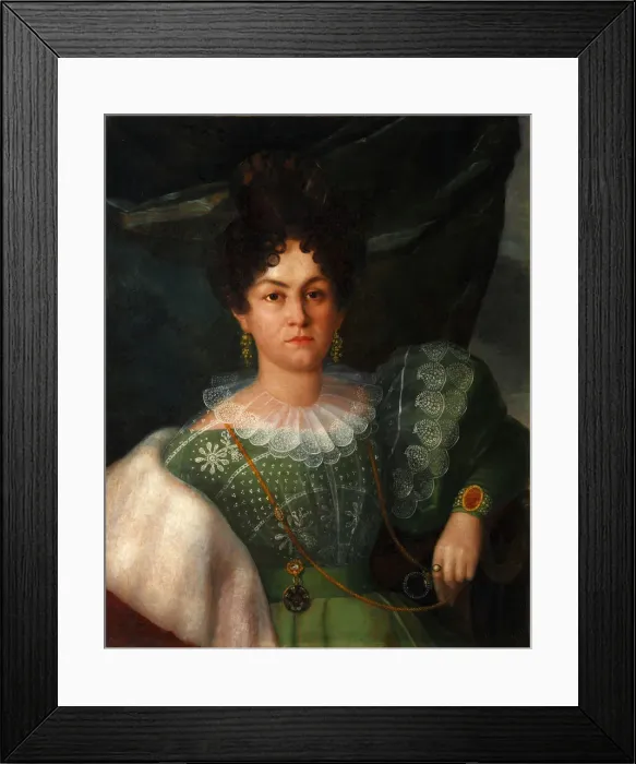 Framed Print : Portrait of Anna Borisovna Bakunina (1802-1835), 1832. Artist: Streshnev, Yakov (active First Half of 19 cen. ) Framed Print : Portrait of Anna Borisovna Bakunina (1802-1835), 1832. Artist: Streshnev, Yakov (active First Half of 19 cen. )