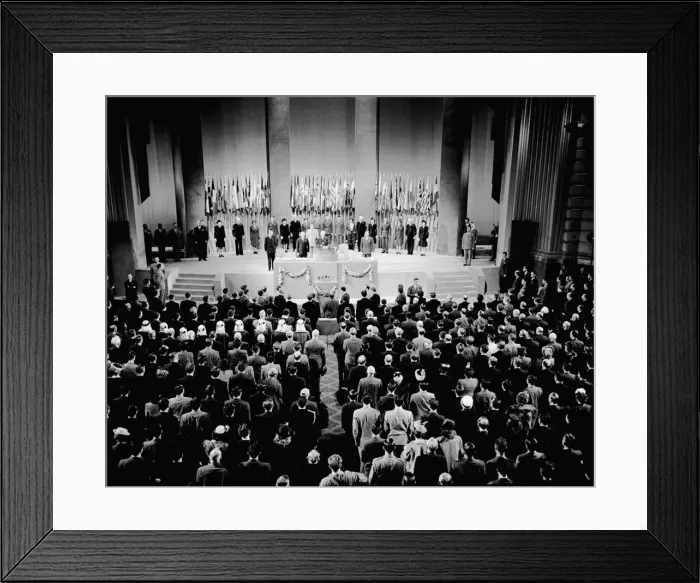 Framed Print : The 16th Plenary Assembly of the founding conference of the United Nations at the Opera House of San Artist: Anonymous Framed Print : The 16th Plenary Assembly of the founding conference of the United Nations at the Opera House of San Artist: Anonymous