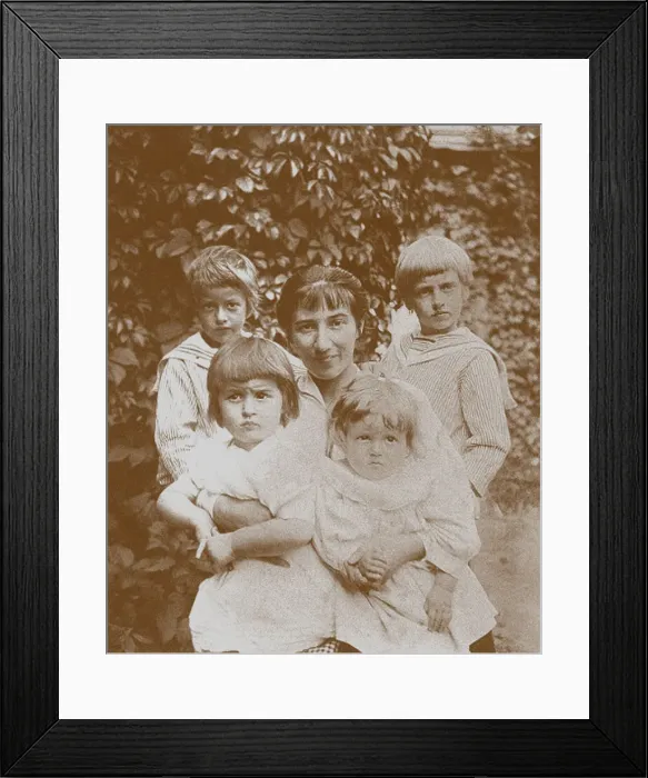 Framed Print : Zinaida Serebriakova with her children, 1920s. Artist: Anonymous Framed Print : Zinaida Serebriakova with her children, 1920s. Artist: Anonymous