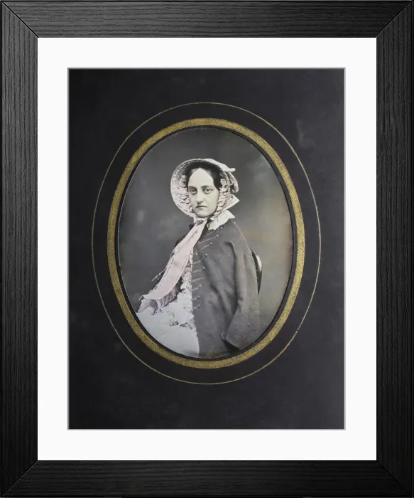 Framed Print : Portrait of Countess Anna Dmitrievna Stroganova, nee Buturlina (1828-1906), 1840s. Artist: Weninger, Josef (1802-?) Framed Print : Portrait of Countess Anna Dmitrievna Stroganova, nee Buturlina (1828-1906), 1840s. Artist: Weninger, Josef (1802-?)