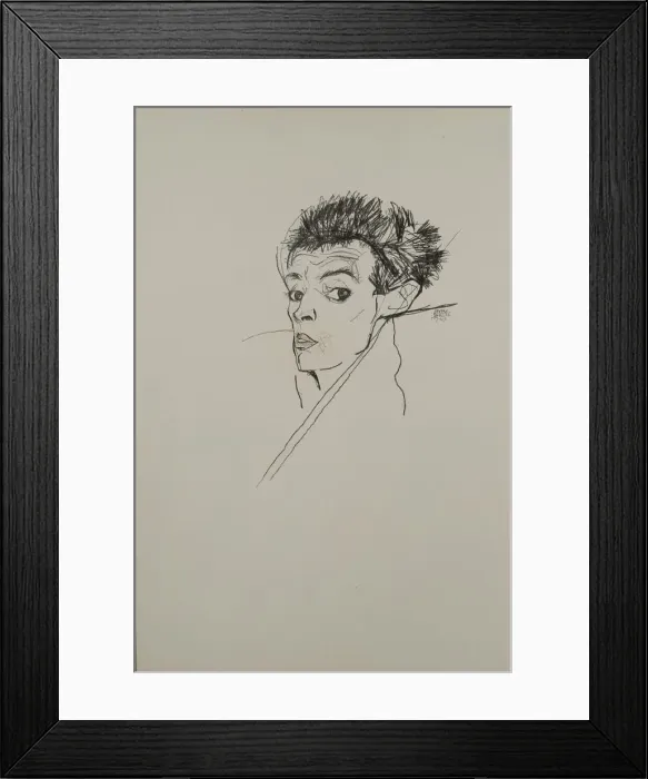 Framed Print : Self-portrait, 1913. Artist: Schiele, Egon (1890-1918) Framed Print : Self-portrait, 1913. Artist: Schiele, Egon (1890-1918)