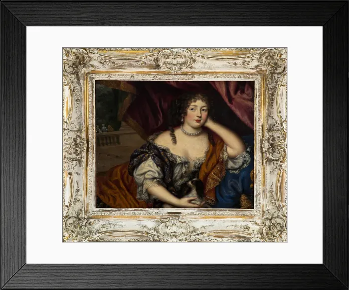 Framed Print : Portrait of Louise Renee de Penancoet de Kerouaille, Duchess of Portsmouth (1649-1734). Artist: Gascar, Henri (1635-1701) Framed Print : Portrait of Louise Renee de Penancoet de Kerouaille, Duchess of Portsmouth (1649-1734). Artist: Gascar, Henri (1635-1701)