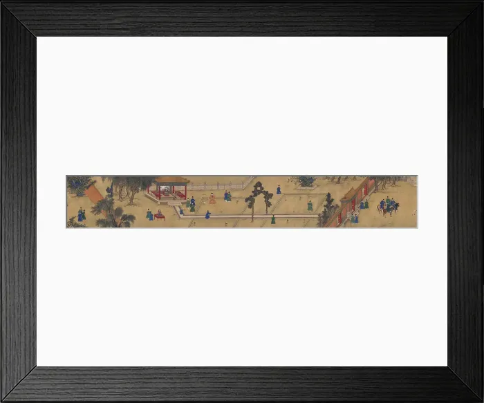 Framed Print : The Ming Emperor Xuande playing chuiwan