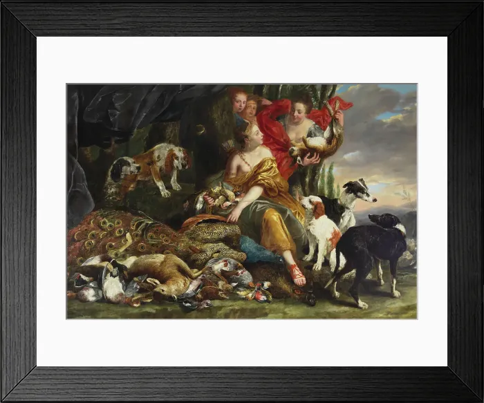 Framed Print : The goddess Diana receiving the kill Framed Print : The goddess Diana receiving the kill