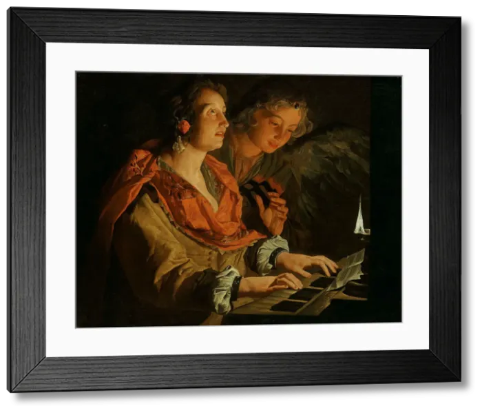 Framed Print : Saint Cecilia and the Angel Framed Print : Saint Cecilia and the Angel