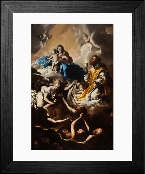 Framed Print : The Virgin, St. Nicholas of Tolentino and the Holy Souls in Purgatory Framed Print : The Virgin, St. Nicholas of Tolentino and the Holy Souls in Purgatory