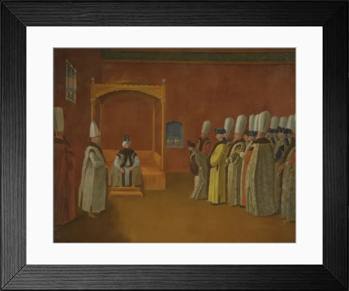 Framed Print : Sultan Ahmed III Receiving a European Ambassadorial Delegation at the Topkapi Palace Framed Print : Sultan Ahmed III Receiving a European Ambassadorial Delegation at the Topkapi Palace
