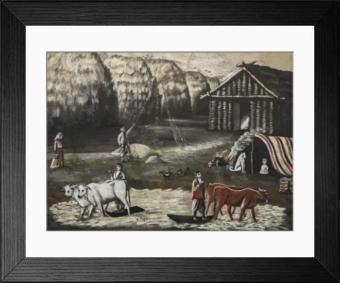 Framed Print : Threshing Yard. Evening Framed Print : Threshing Yard. Evening
