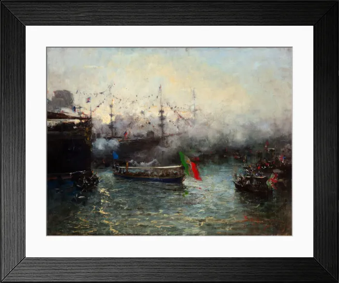 Framed Print : Arrival of the Lancia Reale to the Columbus festival in Genoa Framed Print : Arrival of the Lancia Reale to the Columbus festival in Genoa